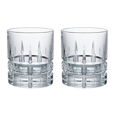 Social by Jason Atherton Handcut Cut Crystal Glass Double Old Fashioned Tumbler, 300ml, Set of 2